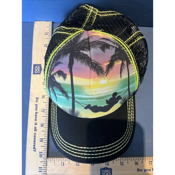 Disney Parks Mickey Mouse Trucker Hat snapback Unisex One Size Hawaiian Luau - Picture 7 of 7